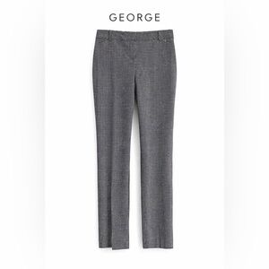 George Size 6 Black Micro Check Slim Career Pants Stretch